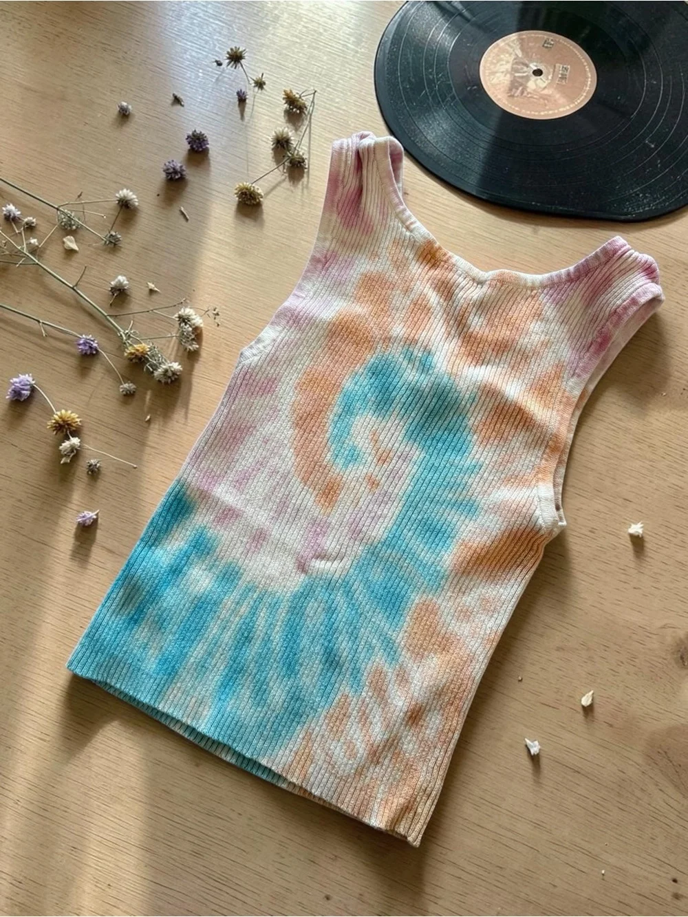 Jolie & Joy Pastel Tie-Dye Ribbed Knit Tank Top - Picture 3 of 4
